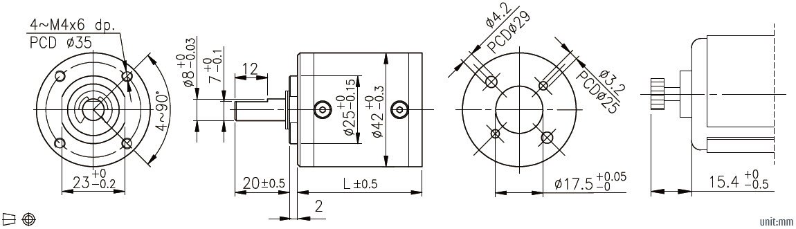 Caixa de engrenagens planet&aacute;rias D423C com desenho t&eacute;cnico de Metal Gear