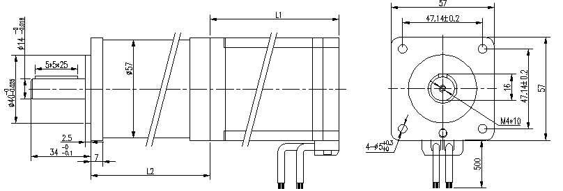 Desenho t&eacute;cnico do motor de engrenagem BLDC