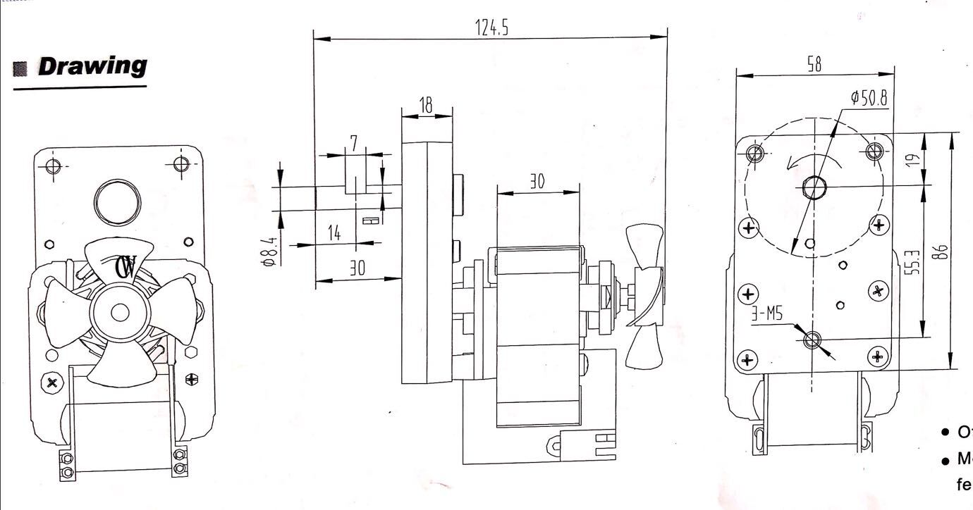 Dimens&otilde;es Mec&acirc;nicas do Motor S&iacute;ncrono AC