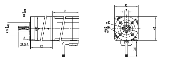 Desenho t&eacute;cnico do motor de engrenagem BLDC